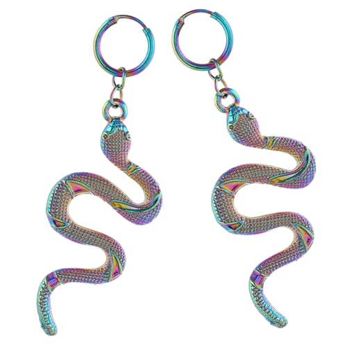OUNONA Schlangen Ohrringe Damen Bunte Gold Lange Runde Schmuck Ohrringe Kreatives Design für Alltag Hochzeit Party von OUNONA