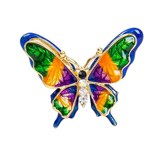 OUNONA Schmetterling Brosche Damen Legierung mit Strass Perlen Modischer Anstecker für Revers Hemd Krawatte Vielseitig für Kleidung Rucksäcke Party Geburtstag Eleganter Schmuck von OUNONA