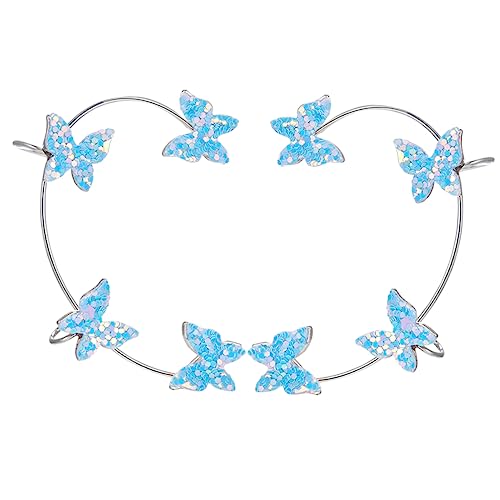 OUNONA Schmetterling Ohrclips Damen Non Piercing Ohrklemme Leicht Gewichtet Ohrmanschette Ohrschmuck für Geburtstag Hochzeit Party von OUNONA