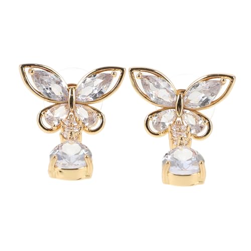 OUNONA Schmetterling Tropfen Ohrringe für Damen Leichte Ohrringe mit Dekorativen Kleinen Schmetterlingsanhängern Modischer Modeschmuck in Gold für Alltag und OUNONA Schmetterling Tropfen Ohrringe für Damen Leichte Ohrringe mit Dekorativen Kleinen Schmetterlingsanhängern Modischer Modeschmuck in Gold für Alltag und von OUNONA