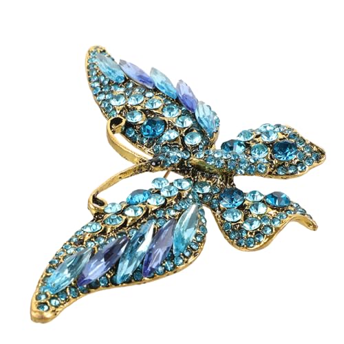 OUNONA Schmetterlingsbrosche für Frauen Anstecknadel mit Funkelnden Strasssteinen Hochwertige Klimatte Brosche für Kleidung Schals und Mützen Geschenkidee von OUNONA