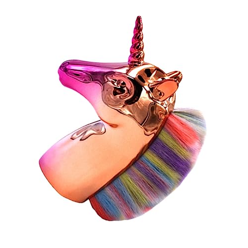 OUNONA Einhorn-form Kosmetikpinsel Puder-rougepinsel Foundation-pinsel Für Frauen Mädchen Damen Mit Goldener Griff Bunte Borsten Beutelverpackung von OUNONA