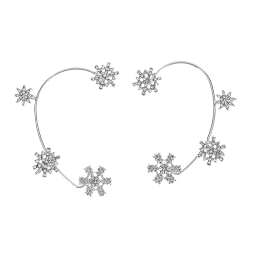 OUNONA Schneeflocken Ohrklemme mit Strasssteinen nicht Durchbohrte Ear Cuff Ohrringe Ohrohrmanschette für Damen Eleganter Schmuck für Geburtstag Hochzeit Weihnachten von OUNONA