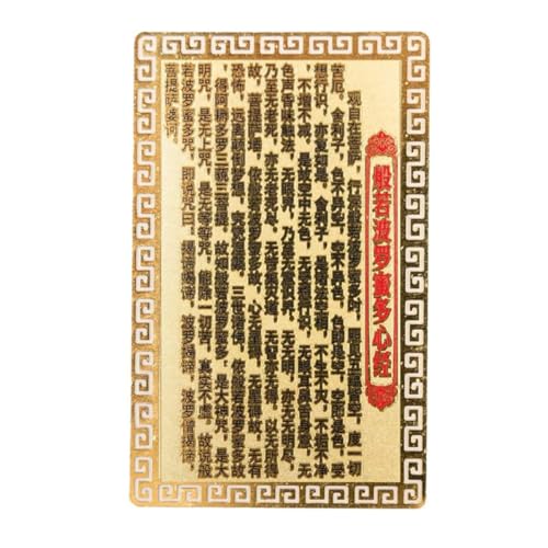OUNONA Schutzamulett Kwan Yin Karte im Chinesischen Stil Handliche Buddhistische Glücksbringer Karte für Geldbeutel und Taschen Leichtes Feng Shui Amulett Gesundheit Reichtum und Schutz von OUNONA
