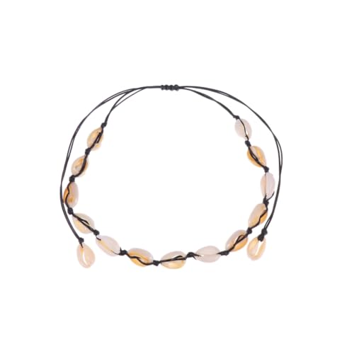 OUNONA Schwarze Muschel Halskette Damen Natürliche Shell Chip Kette Leicht und Langlebig Modischer Anhänger für Strandparty Tanz Event und Besondere Anlässe von OUNONA