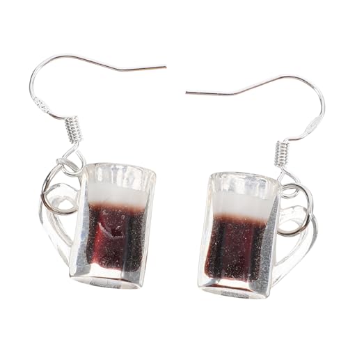 OUNONA Silber Bierbecher Ohrringe Damen Resin Ohrclips Piercing Modischer Schmuck für Alltag Party zu Geburtstag Muttertag Stilvolle Langlebige Ohraccessoires von OUNONA