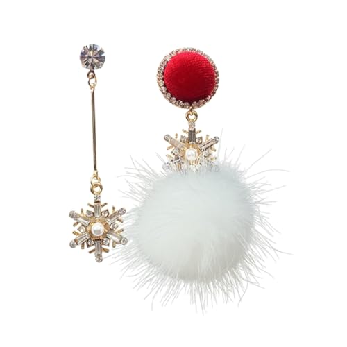 OUNONA Silber Ohrringe für Damen Lange Asymmetrische Schneeflocken Haarball Ohrringe und Ansprechende Schmuckstücke für Frauen für Festliche Anlässe und OUNONA Silber Ohrringe für Damen Lange Asymmetrische Schneeflocken Haarball Ohrringe und Ansprechende Schmuckstücke für Frauen für Festliche Anlässe und von OUNONA