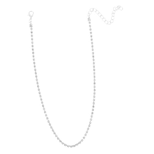 OUNONA Silberkette mit Strass für Damen Minimalistische Clavicle Chain Halskette für Hochzeiten und Alltagsmode Glänzender Schmuck für OUNONA Silberkette mit Strass für Damen Minimalistische Clavicle Chain Halskette für Hochzeiten und Alltagsmode Glänzender Schmuck für von OUNONA