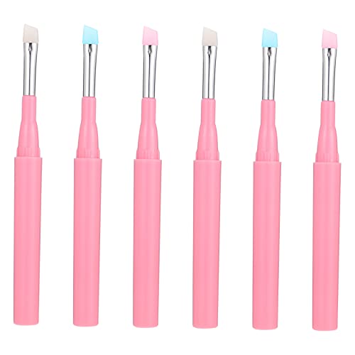 OUNONA Silikon Augenbrauenpinsel 6 Stück Tragbare Make Up Werkzeuge für Mädchen Wiederverwendbare Kosmetikpinsel für Augen Make Up Eyeliner und Lippenstift Pflegeleicht und Vielseitig von OUNONA