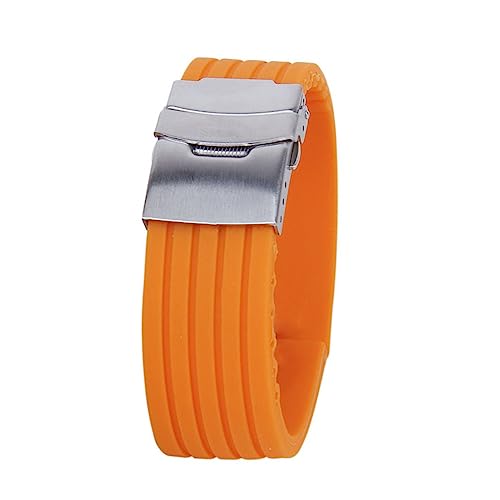 OUNONA Silikon Uhrenarmband mit Faltschließe Verstellbar Sportlich Geeignet für Uhren Lug Damen Herren von OUNONA