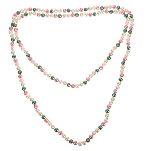 OUNONA Simulierte Perlenkette Mehrlagig Farbenfrohe Kunstperlen Lange Glasperlen Strickketten Modisches Schmuckaccessoire für Damen Vielseitig Kombinierbar und Langlebig von OUNONA