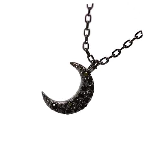 OUNONA Strass Mond Halskette Aus Kristallhalbmond Mit Punk Charm Silberne Halskette Für Schlüsselbein Choker von OUNONA