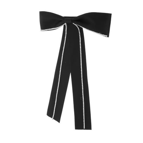 OUNONA Stilvolle Damen schleifenbrosche aus Stoff Vorgebundene Schwarze Fliege als Anstecknadel für Bluse Kleid und Party Vielseitiges Accessoire mit Feiner Handarbeit für Frauen von OUNONA