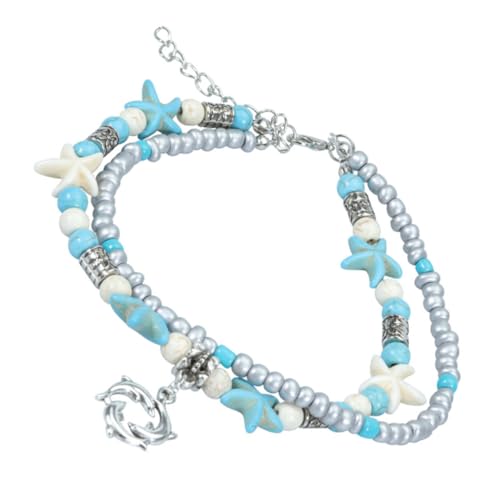 OUNONA Strand Fußkette mit Meeresthema Verstellbares Fußkettchen für Damen Bezauberndes Schmuckstück für Strand Hochzeiten Partys und Täglichen Gebrauch Robust und von OUNONA