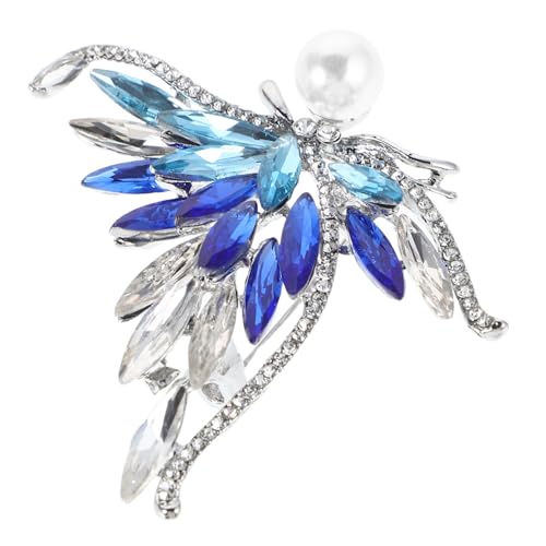 OUNONA Strass Schmetterlingsbrosche Damen Anstecknadel aus Zinklegierung und funkelnden Steinen Modischer Schal Kleiderschmuck für Partys und Festliche Anlässe Eleganter Blautöne Akzent von OUNONA