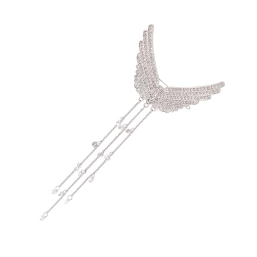 OUNONA Strassbesetzte Haarklammer mit Anhängern Flügel design Süßer Haarschmuck für Frauen Sicher und Schonend Modisches Accessoire für Alltag und Fest von OUNONA