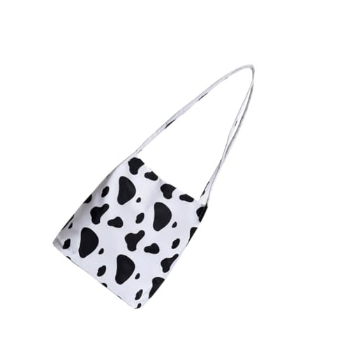 OUNONA Stylische Schultertasche Damen Handtasche mit Magnetverschluss Quadratische Form Praktische Umhängetasche für Alltag und Freizeit Modische Weiße Kuh motiv Tasche von OUNONA