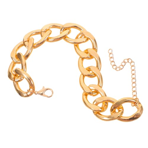 OUNONA Stylisches Link Armband für Herren und Damen Goldene Hip Hop Juwelen Vielseitiges Design Auffällige Metallkette Bequemes Tragegefühl Perfekter für Outfit von OUNONA