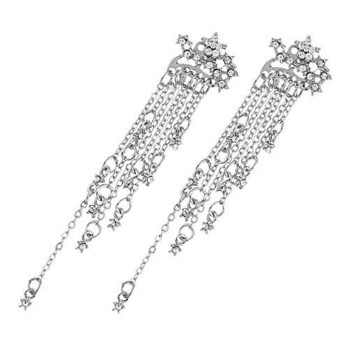 OUNONA Tassel Ohrringe Damen Hängend Stern Design Silberfarben Langlebig Hautfreundlich Vielseitig Kombinierbar für Freundinnen Mutter Brautjungfern von OUNONA