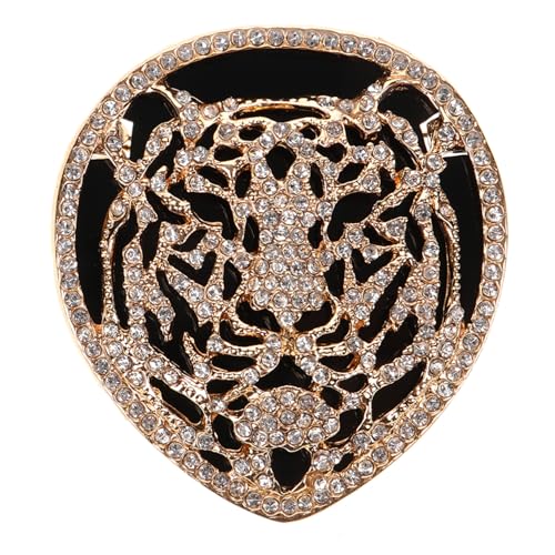 OUNONA Tigerkopf Brosche Damen Strassbesetzt Eleganter Ansteckpin Vielseitig Tragbar Für Pullover Schal Blazer Hochzeit Festliche Anlässe Modeaccessoire von OUNONA