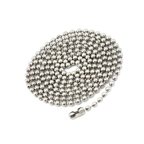 OUNONA Titanium Kugelkette Perlenkette Edelstahl Halskette Unisex Pack Silber Acid Alkaliresistent Kratzfest Klassisch für Anhänger und Armbänder von OUNONA