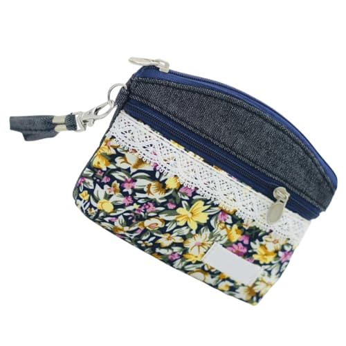 OUNONA Kleine Münzgeldbörse Mit Reißverschluss Kleingeldhalter Aus Baumwollstoff Beutelgeldbörse Für Karten Und Kleingeld Praktische Aufbewahrungstasche Für Damen von OUNONA