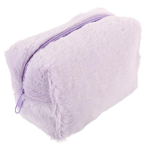 OUNONA Reise Kulturtasche Plüsch Tragbare Kosmetik Aufbewahrungstasche Kompakte Schminktasche für Damen für Reisen mit Reißverschluss von OUNONA