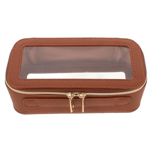 OUNONA Transparente PVC-Kosmetiktasche Aus Pu Wasserdichter Reißverschluss Reisefreundlicher Pinselhalter Und Kleine Kosmetiktasche Für Damen Mit Viel Stauraum Und Mehrschichtigem von OUNONA