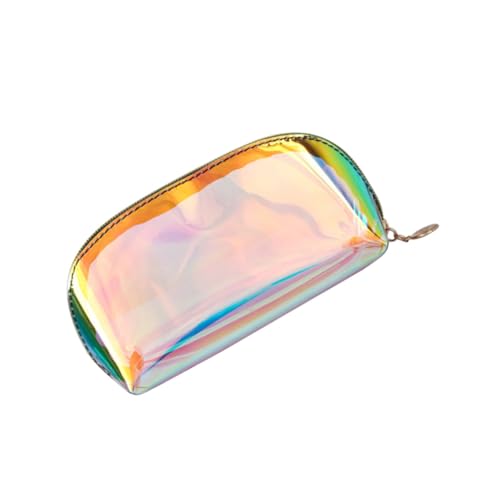 OUNONA Transparente PVC Kosmetiktasche Klein wasserdichte Make up Aufbewahrungstasche mit Irisierendem Glanz Praktische Kulturtasche für Frauen Stilvolle Schminktasche für Alltag und von OUNONA