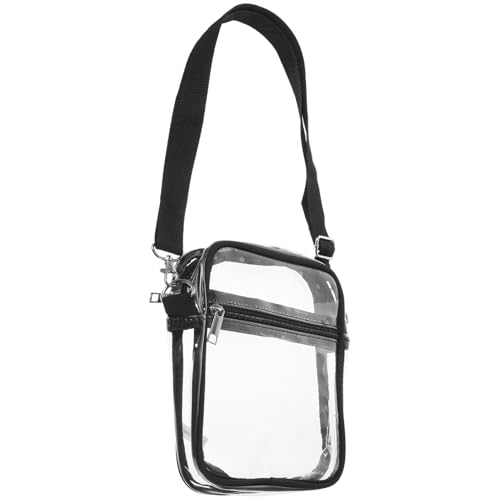 OUNONA Transparente Umhängetasche Damen Mini Crossbody Bag Schwarz Modisch Leicht Große Kapazität für Alltag Bar Club Freizeit Wochenende von OUNONA