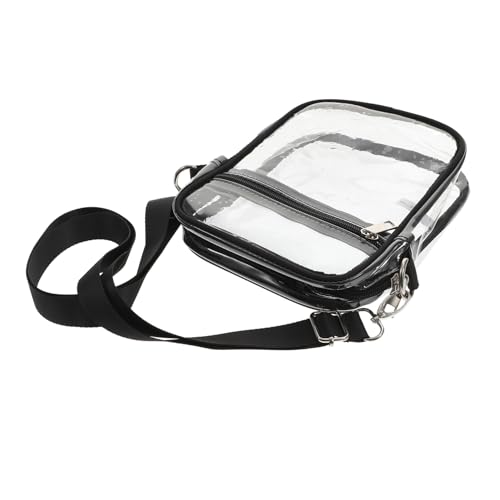 OUNONA Transparente Umhängetasche Damen PVC mit Reißverschluss Verstellbar Kosmetiktasche und Handytasche Große Crossbody Bag für Sportveranstaltungen Festivals und Alltag Kleine von OUNONA