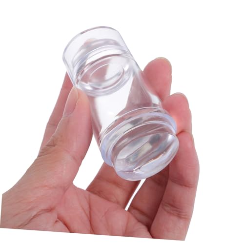 OUNONA Transparenter Silikon Nagel Stempel mit Kratzer Doppelseitig Jelly Stamper mit Deckel für French Manicure und DIY Nail Art Präzise Nail Stamping Tool für Kreative Nageldesigns von OUNONA