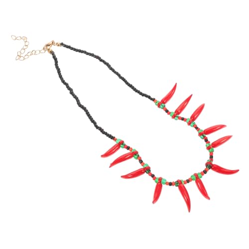 OUNONA Perlenhalsband Mit Chili-anhänger Bunte Perlenketten Für Damen Modischer Schlüsselbein-halsschmuck Mehrfarbige Perlenhalskette Mit Pfeffer-imitation OUNONA Perlenhalsband Mit Chili-anhänger Bunte Perlenketten Für Damen Modischer Schlüsselbein-halsschmuck Mehrfarbige Perlenhalskette Mit Pfeffer-imitation von OUNONA