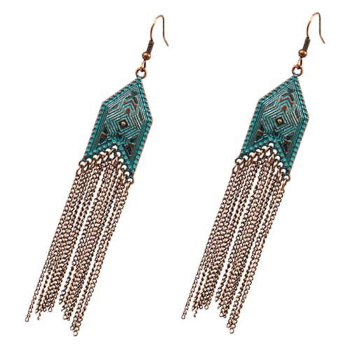 OUNONA Trendige Ohrringe Damen Vintage Tassel Ohrhänger mit Haken Statement Schmuck Lange Quasten Ohrschmuck für Alltag Party und Besondere Anlässe von OUNONA
