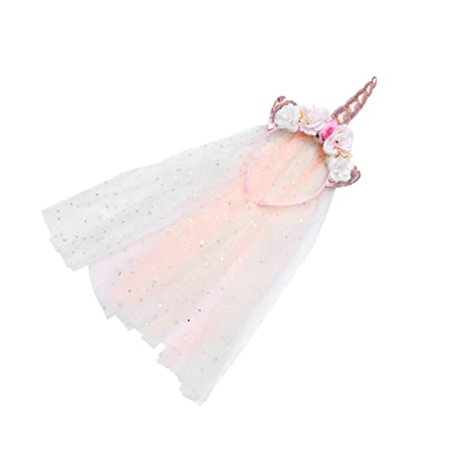 OUNONA Unicorn Haarreifen Mit Schleier Für Mädchen Stilvolle Kopfbedeckung Für Partys Und Festlichkeiten Süßes Design Rutschfestes Material Für Geburtstagsfeiern Und Cosplay von OUNONA