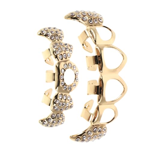 OUNONA Vampire Zähne Grill Mit Strass Und Kupfer Hohle Zahnkappen Im Hip-hop-stil Für Cosplay Und Halloween-partys von OUNONA