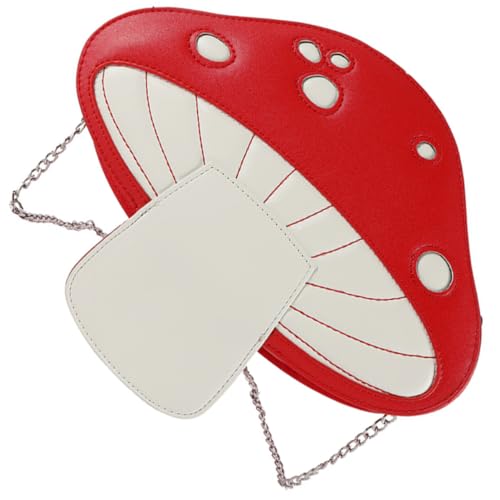 OUNONA Verstellbare Crossbody Tasche Damen Pilzform Kleine Handytasche mit Kettenriemen Cartoon Umhängetasche Geldbörse Multifunktional für Alltag und Freizeit von OUNONA