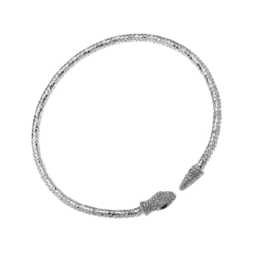 OUNONA Verstellbare Schlangenkette Halsreif mit Funkelnden Strasssteinen Komfortabler Sitz Kratzfestes und Anlauffreies Hals Schmuckstück für Damen Eleganter Choker für Besondere Anlässe von OUNONA