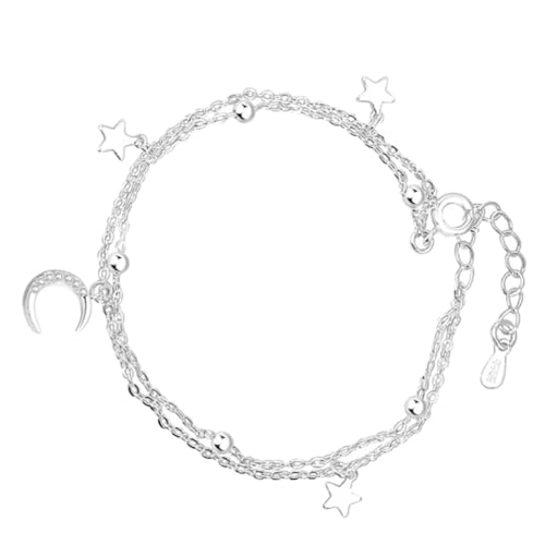 OUNONA Verstellbares Damenarmband mit Mond und Stern Dekoratives Schmuckstück für Frauen Komfortabel Vielseitig Tragbar Geeignet als zu Weihnachten Geburtstag Dankeschön von OUNONA