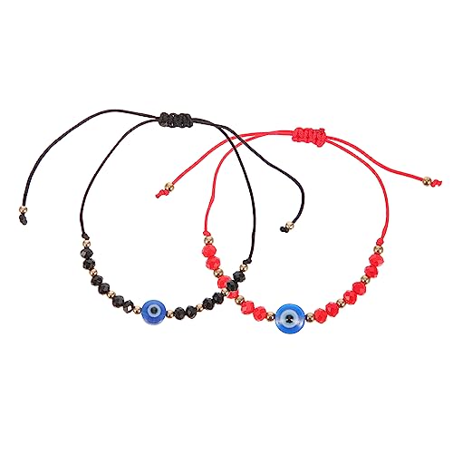 OUNONA Verstellbares Evil Eye Armband Set Handgewebte Böser Blick Schnur Armbänder für Damen und Herren Couple Promise Armbänder als Glücksbringer und Freundschaftsschmuck von OUNONA