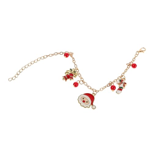 OUNONA Verstellbares Weihnachtsarmband mit Santa Claus Schneemann und Weihnachtsbaum Anhängern Legierung mit Farbiger Emaille Festliches Schmuckstück für Teenager Mädchen für von OUNONA
