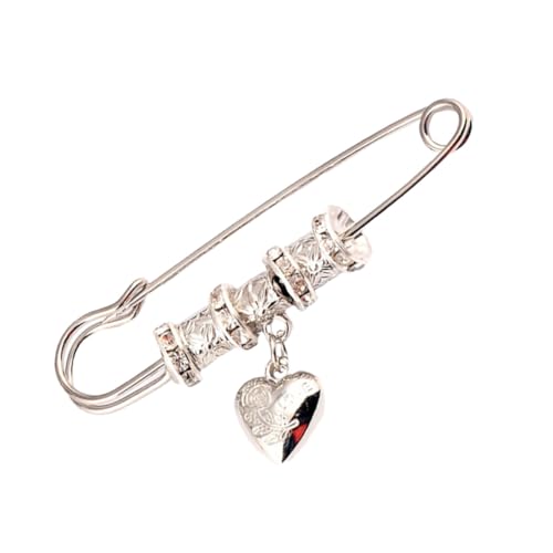 OUNONA Vintage Brosche Herz Anstecknadel für Pullover und Schal Silberfarbene Retro Cape Buckle mit Modischem Design Großes Schmuckstück für Damen und Herren für Party und Festival von OUNONA