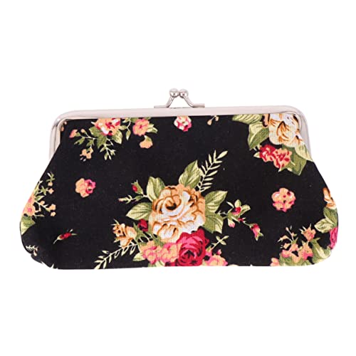 OUNONA Retro Geldbörse für Damen mit Blumenmuster Vintage Clutch mit Schnalle Handgefertigt Langlebig für Reisen und Besondere Anlässe von OUNONA