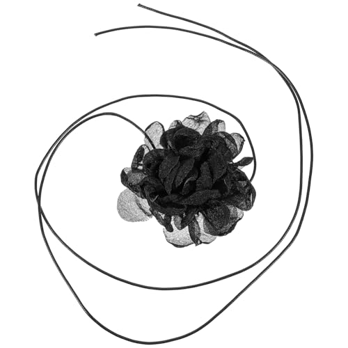 OUNONA Blumenhalskette Damen Chokerhalskette Vintage Blumenhalsband Satin Pfingstrosen Dekoration für Partys Einheitsgröße Vielseitig Einsetzbar von OUNONA