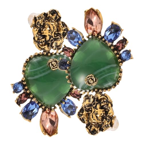 OUNONA Vintage-herz-ohrringe Für Damen Grüne Tropfenohrringe Eleganter Strassschmuck Für Brautpartys Vintage-ohrhänger Mit Grünen Herzohrringen Damen-schmuck Mit Strass Und Vintage-flair von OUNONA