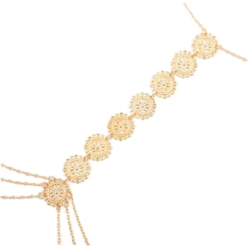OUNONA Vintage Kette Damen Carving Anhänger Körperkette Goldfarbene Schmuck Halskette Elegantes Design für Party Alltag Geschenk von OUNONA