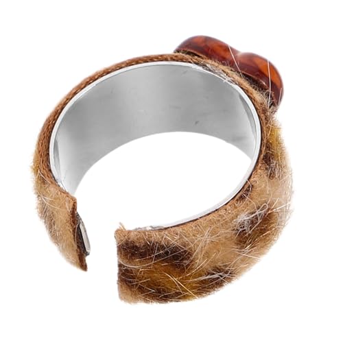 OUNONA Leopardenmuster Damenringschmuck Vintage Schmuckring Verstellbarer Kostümring Minimalistisches Fingerring-accessoires Für Frauen von OUNONA
