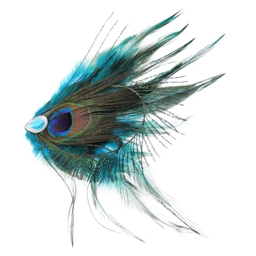 OUNONA Vintage Peacock Faux Plumage Haarclip Mit Funkelnden Strasshaarzubehör Für Frauen Hochzeitsfeiern Seitenknall Clip von OUNONA