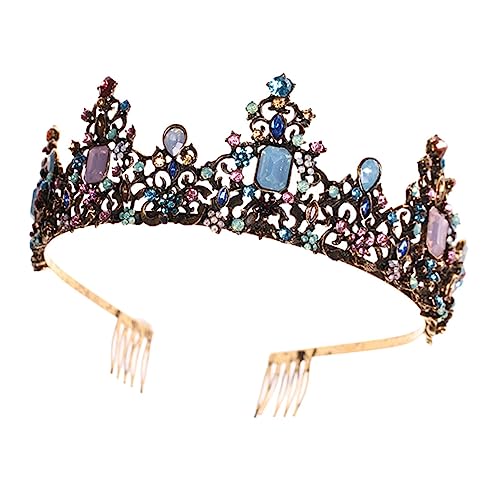 OUNONA Vintage Retro Krone Haarschmuck Funkelnde Tiara Stirnband für Hochzeit Braut Brautjungfer mit Leichtem Bequemem Design und Langlebigem Material für Feierlichkeiten und von OUNONA