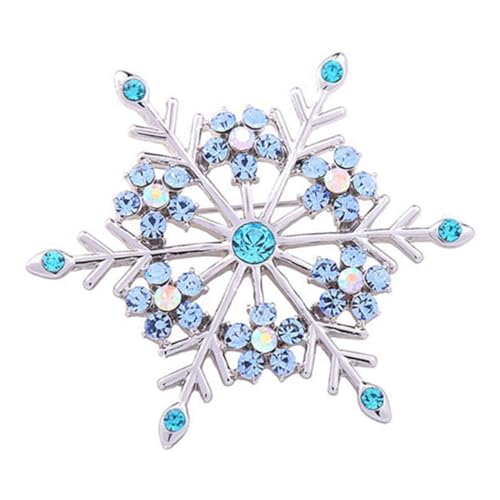 OUNONA Vintage Weihnachtsbrosche Schneeflocke mit Strass Grüne Eleganter Lapel Pin für Damen Festliche Anstecknadel für Mäntel Pullover Jacken für Weihnachten von OUNONA